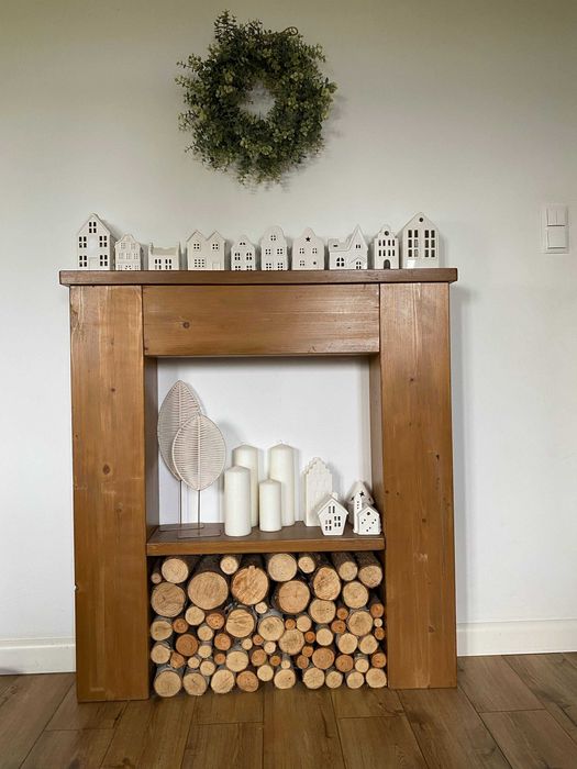 Atrapa kominka drewno