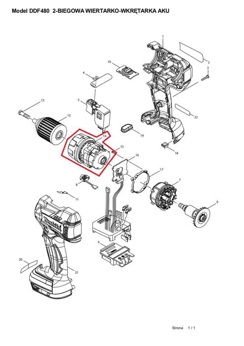 przekładnia do MAKITA DDF 480