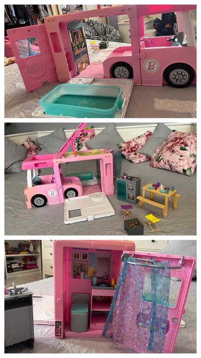 3 ZESTAWY Barbie kamper, z koniem, wróżki, weterynarz - STAN IDEALNY