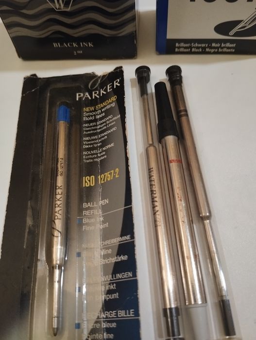 Atrament Waterman , Pelikan 4001 , wkłady do długopisów zestaw.