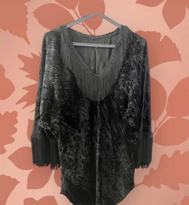 Camisola / tunica em veludo lavrado
