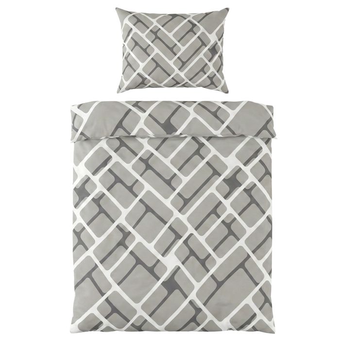 Komplet pościeli 160x200 70x80 SZARO-BEŻOWA