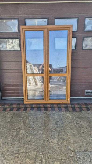 Okno tarasowe ruchomy słupek złoty dąb 147x230 pcv drzwi balkonowe DOWÓZ CAŁY KRAJ