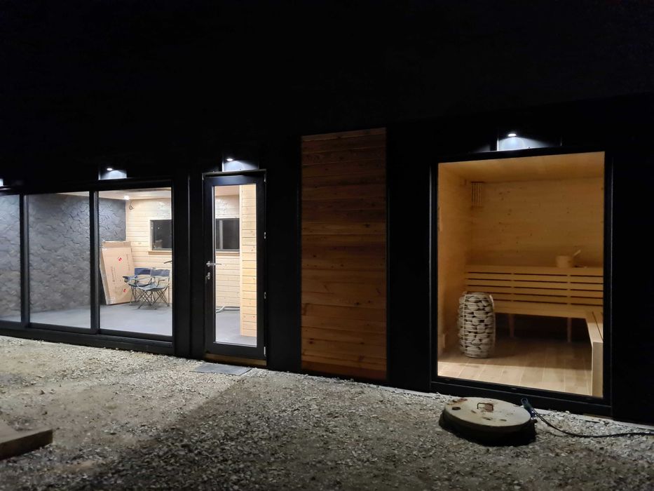 Dom, Sauna, Taras, Zadaszenie, bania , jacuzzi, biuro ogrodowe