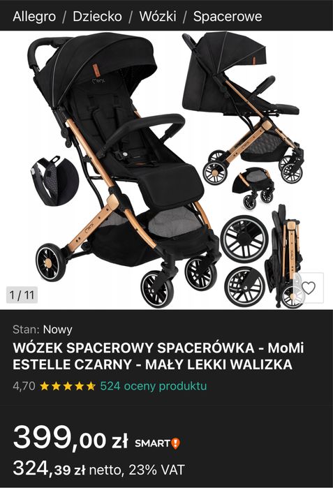 Wózek spacerówka walizka MOMI estelle