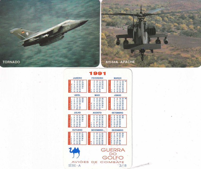 Calendários - Aviões (Guerra do Golfo) Vintage