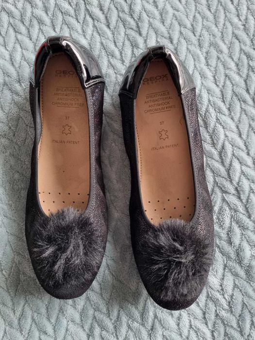 Baleriny geox respira 37 nowe błyszczące skórzane