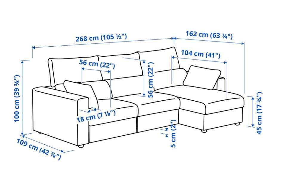 Sofá de tecido com chaise longue (IKEA: ESKILSTUNA, cinzento)