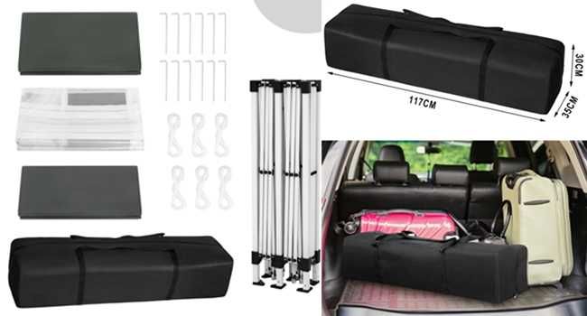 D57-Tenda 3 x 6 m dobrável e resistente montagem rápida