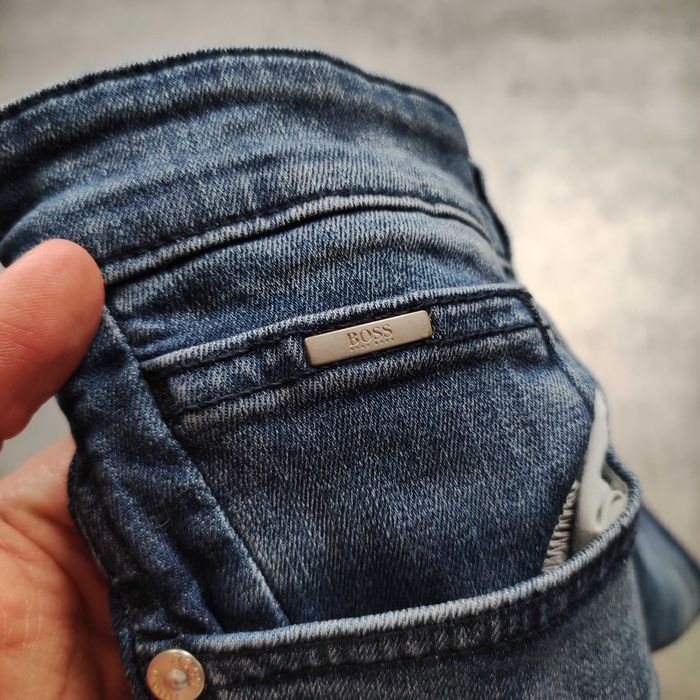 MĘSKIE Spodnie Slim Fit Granatowe Hugo Boss Eleganckie PREMIUM Classic