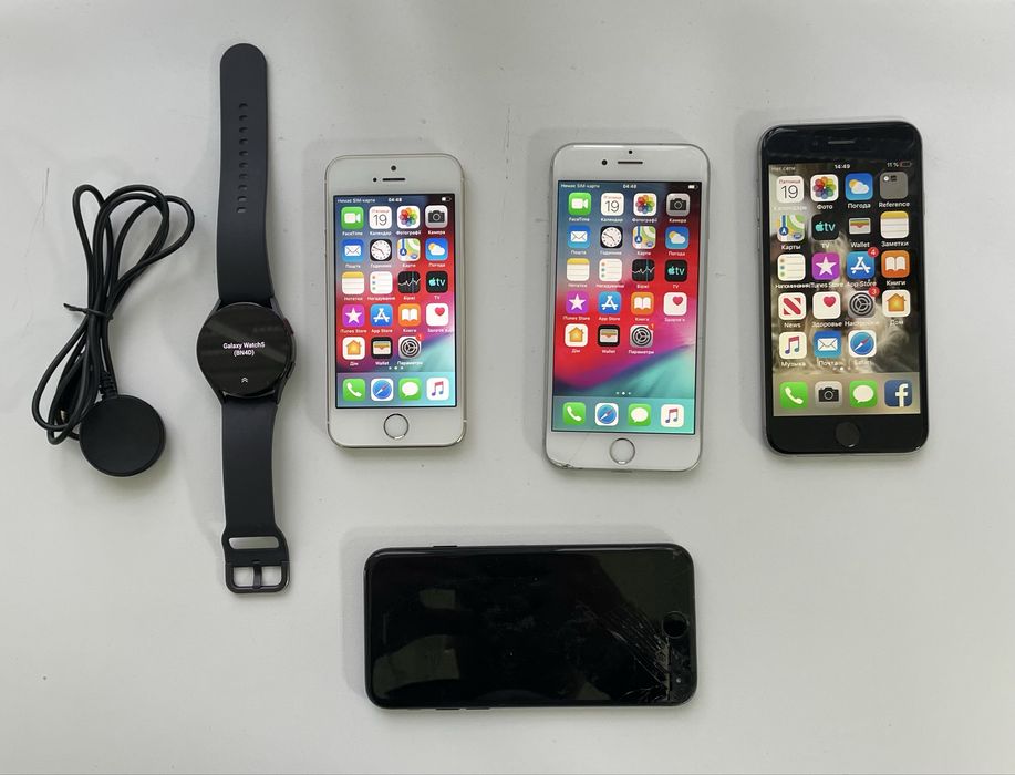 Iphone 8, 6, 6, 5s, Samsung Watch 5