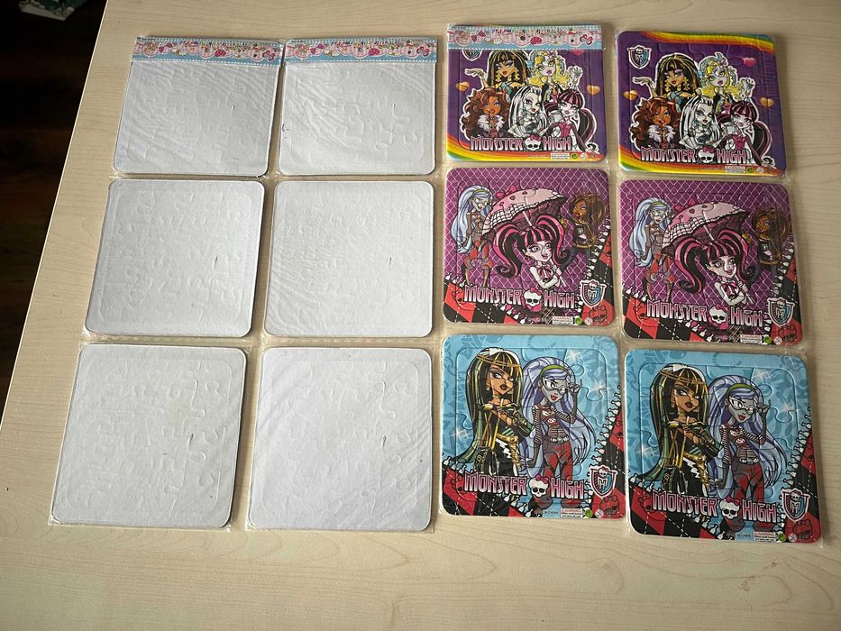 Komplet potrójnych puzzli Monster High dla dzieci - 4 sztuki