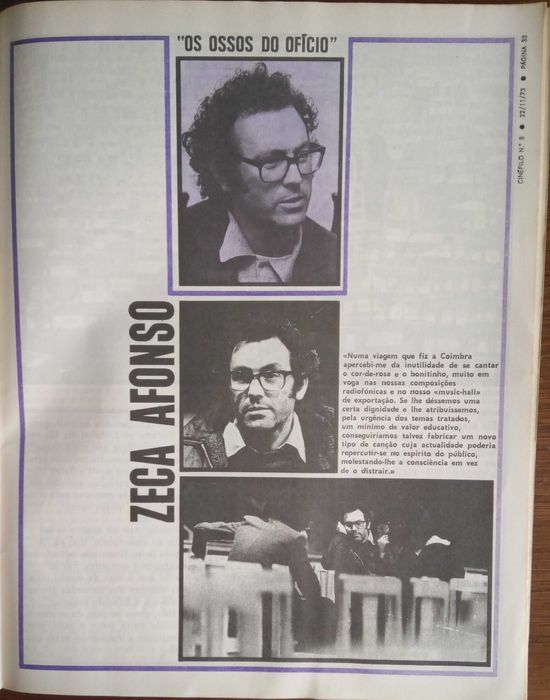 José Afonso	- - -		Cinéfilo	- - - - -	Revista