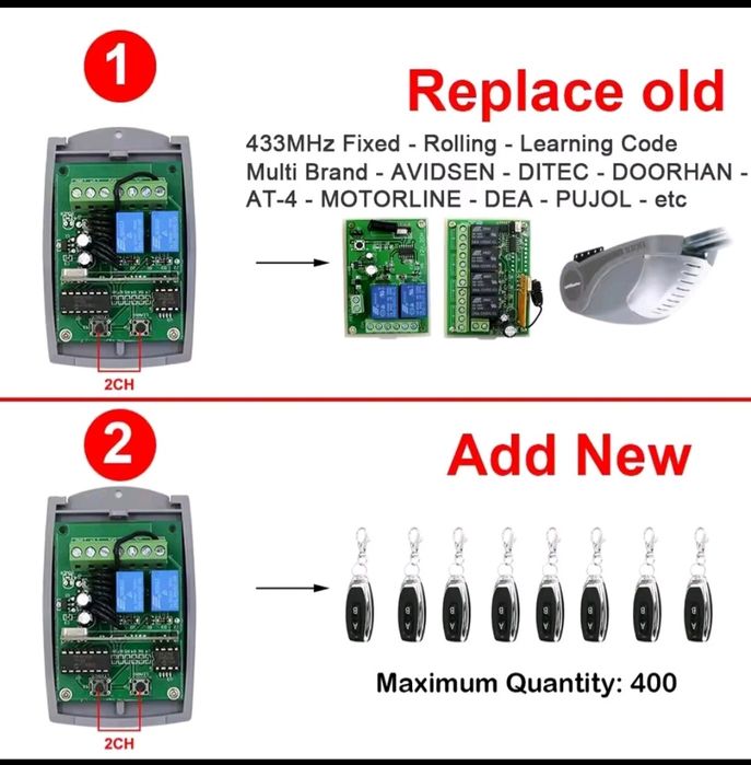 дистанционное управление  ворот .блок управления под разные пульты