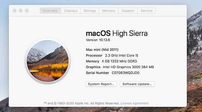 Mac mini mid 2011 A1347