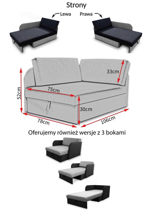 Łóżko rozkładane dziecięce "Kubuś" Narożnik dla dzieci Amerykanka/sofa