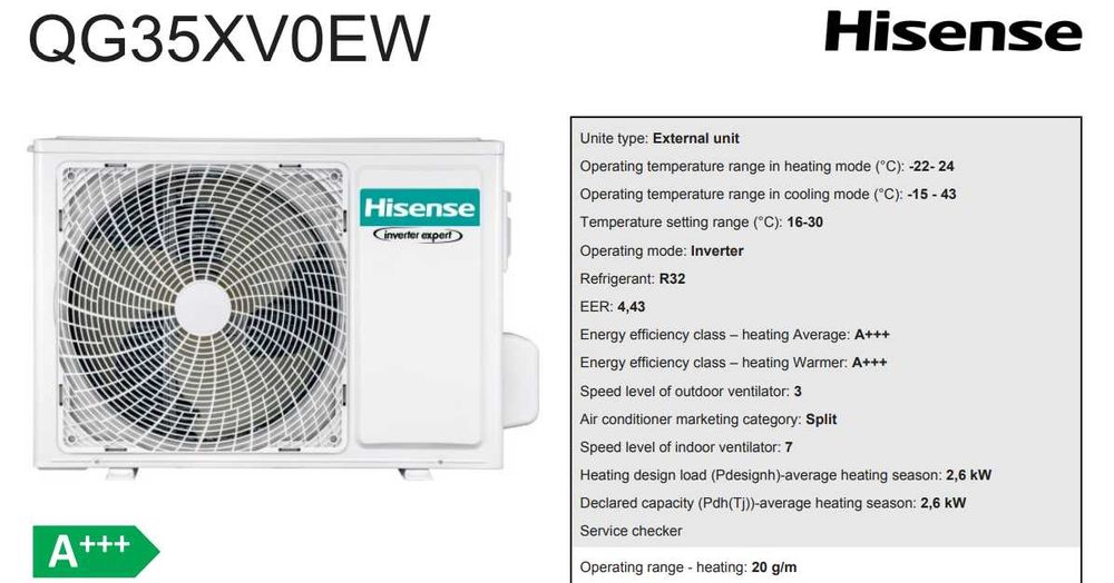 4.8 KW Hisense ENERGY PRO Ai Klimatyzator Grzanie A+++ 48m2  54% RABAT