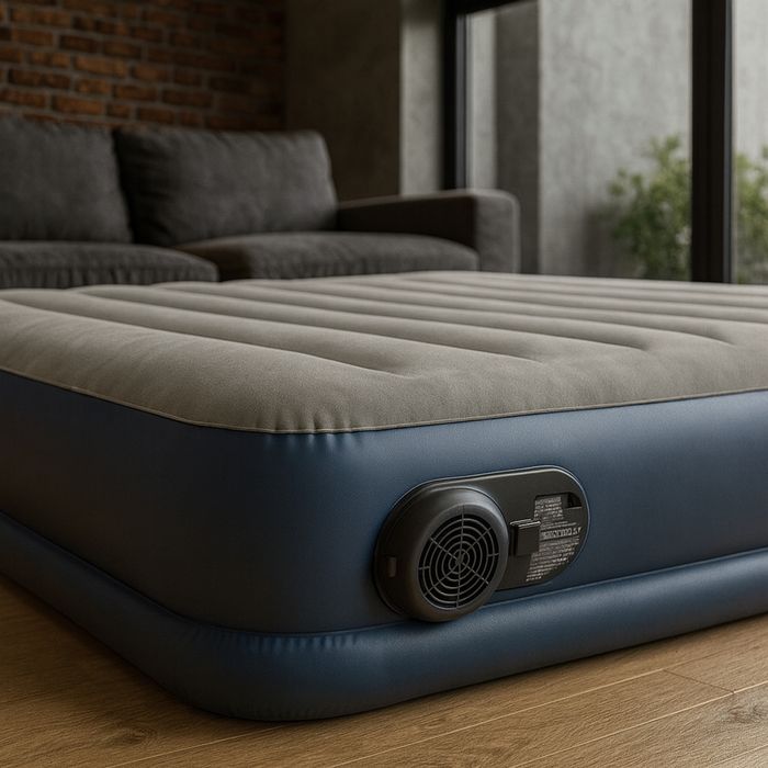 Nowy Dwuosobowy materac dmuchany welurowy Intex z pompą 230 V