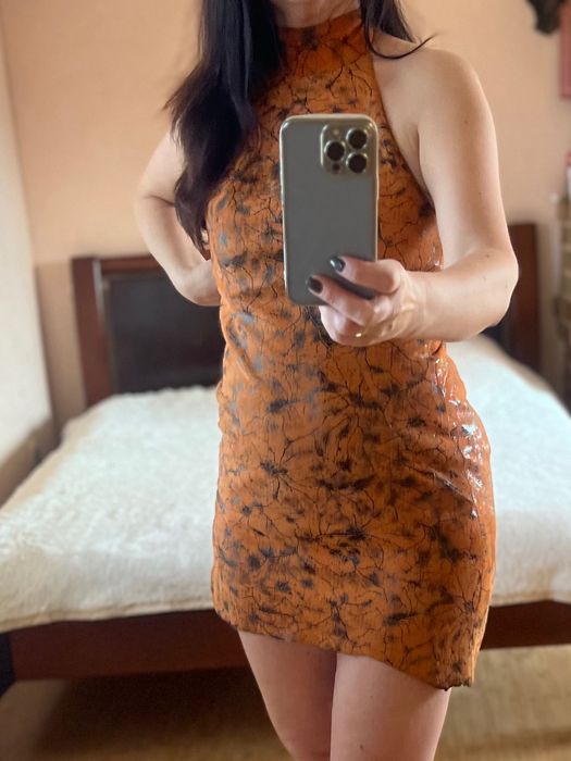 Платье кожа S-M индивидуальный пошив