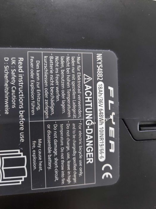 Bateria E-Bike Panasonic NKY548B2 Flyer 36V 18Ah / 648Wh