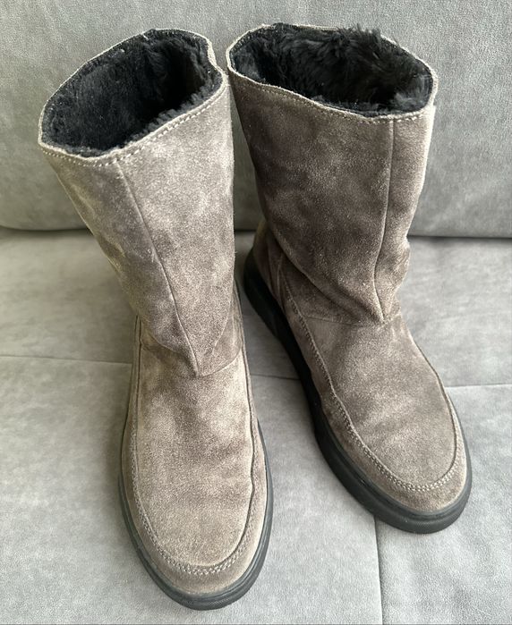 Черевики зимові напівчоботи carlo pazolini замшеві сірі  38