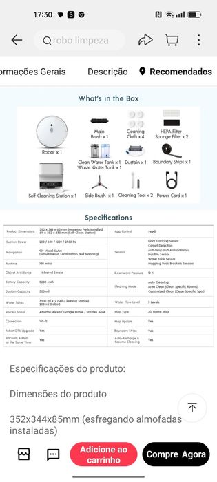 Aspirador robot  com Mop station