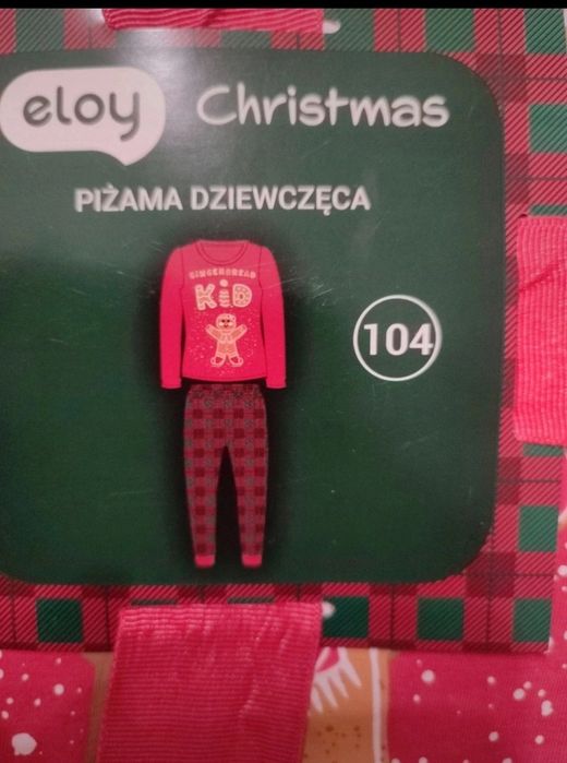 Nowa, śliczna piżamka świąteczna dla Dzieci rozm.104