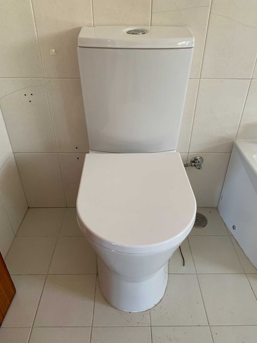 Conjunto WC completo com duplo lavatório + pedra mármore grande (190cm)