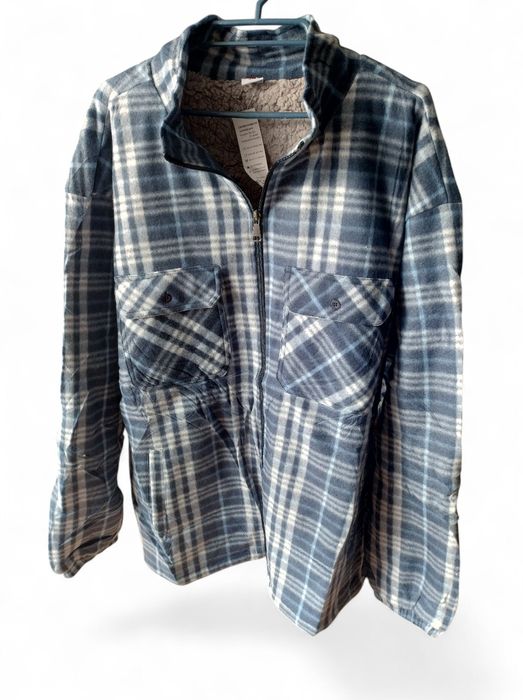 Polarowa  koszula w kratę, ocieplana misiem, L - 4XL, różne kolory