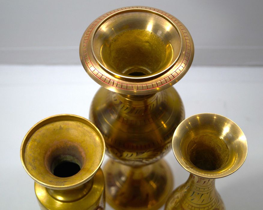 INDYJSKIE wazony z mosiądzu, lata PRL