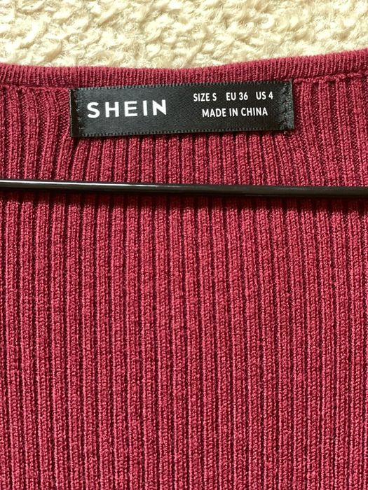 Shein privé vestidos gola quadrada malha canelada