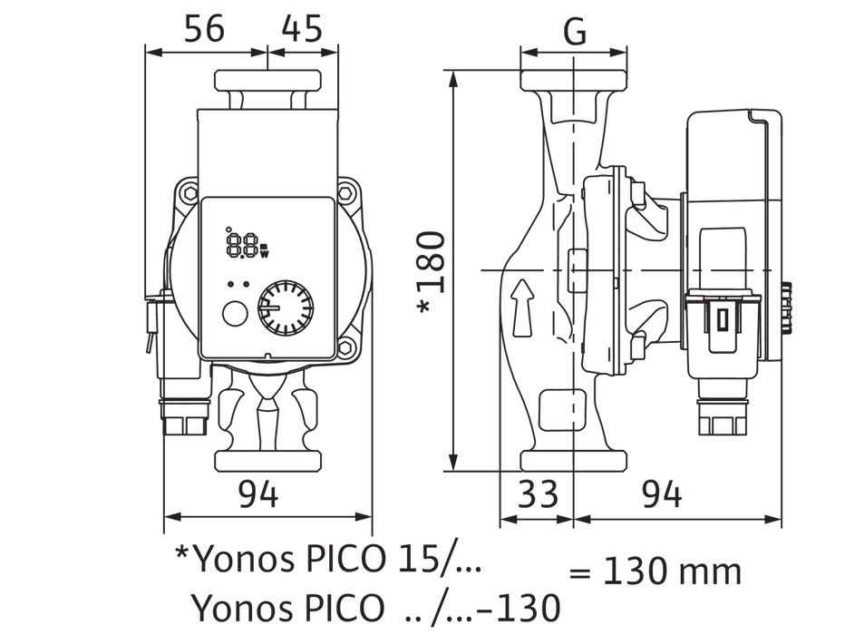 pompa wilo yonos pico 15/1-6 130 mm rs 15/6-3 ups 15-60