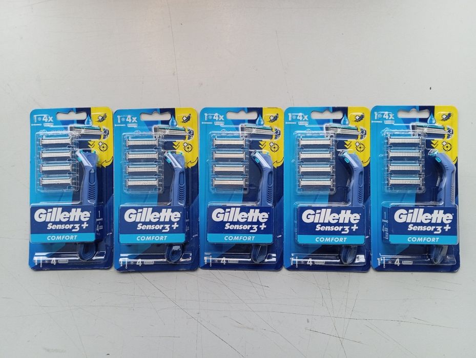 Gillette Sensor 3 Plus Comfort Rączka + 4 wkłady 5 opakowań