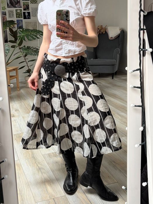 spódnica midi w groszki grochy wiosna XL