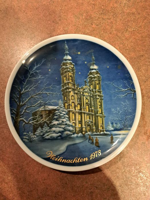 Porcelanowy talerz kolekcjonerski, Weihnachten, 1978 r