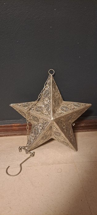 Estrela castiçal p/ velas Ornamentada