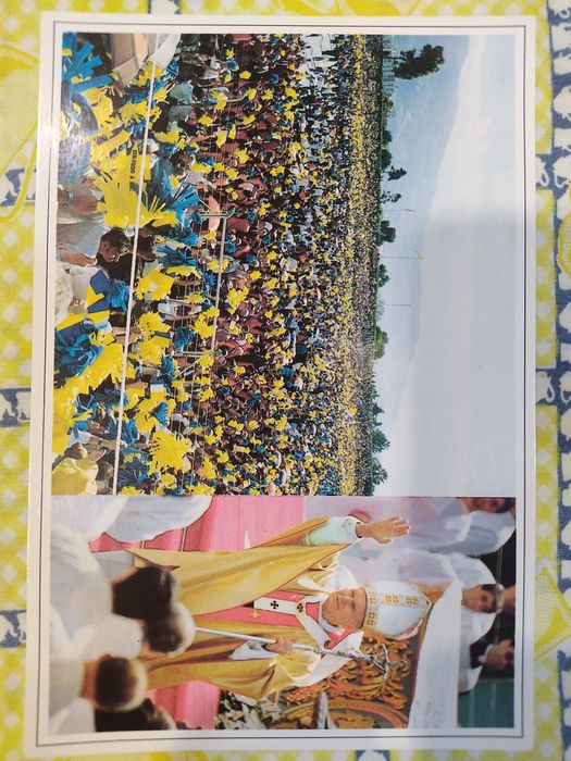 Postal da visita de João Paulo II Funchal estádio barreiros