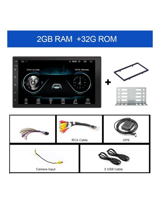 Autorádio Multimédia Android 10.0 com Ecrã Táctil