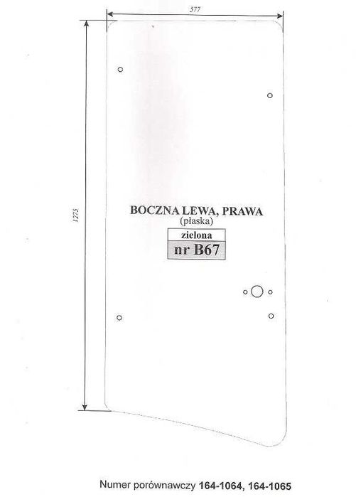 CAT 416C 426C 428C 436C 438C - szyba 7 otworów   B 67