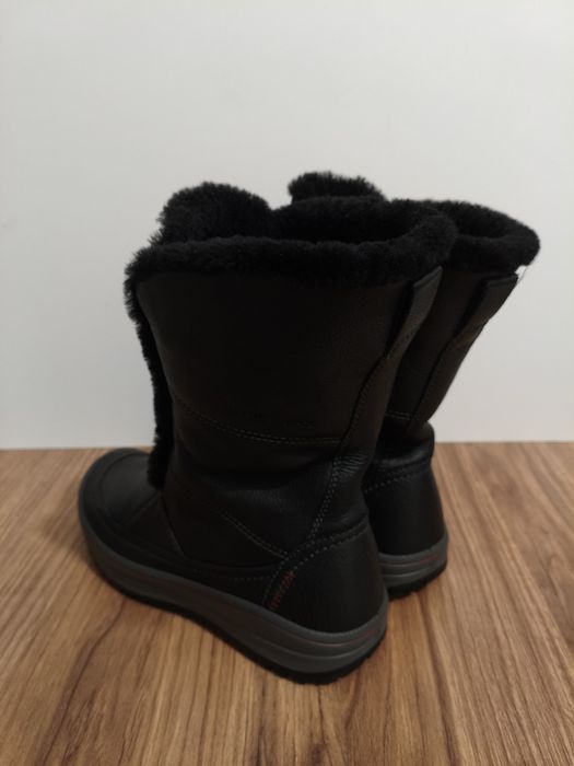 Śniegowce ECCO Hydromax skórzane wysokie damskie ocieplane r. 38 25cm