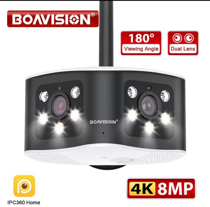 Подвійна WI-FI Камера відеонагляду Boavision
Нова WiFi подвійна вулична камера відеоспостереження BOAVIS