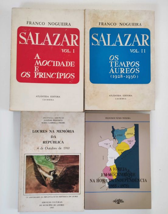 Lote 4 Livros História De Portugal / Salazar Franco Nogueira / Moçambique / Loures