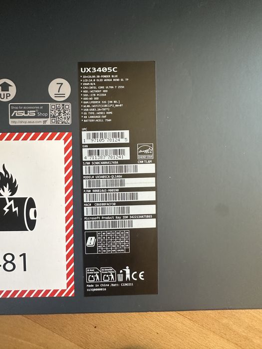 Новый сенсорный ASUS ZenBook 14 OLED UX3405CA