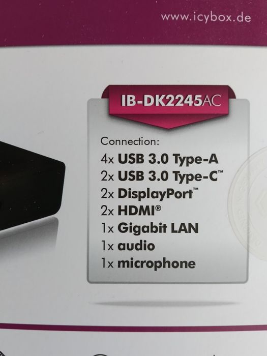 Stacja dokująca ICY BOX IB‑DK2245AC USB‑C – nowa, nieużywana