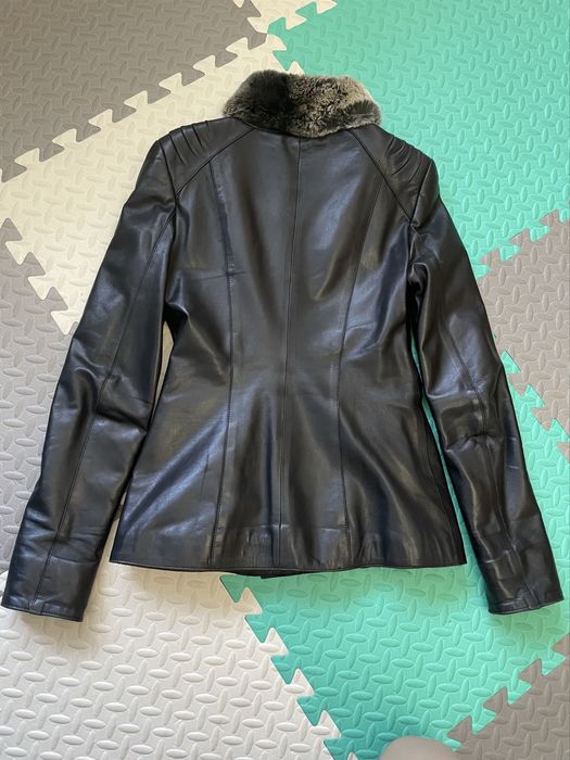 Натур шкірянка хутро комір шиншила дублянка кожан. куртка мех дубленка