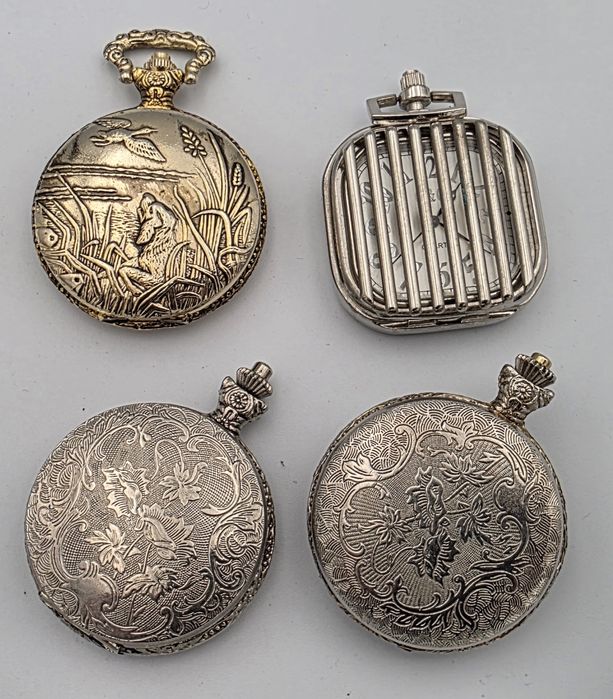 Zestaw 4 zegarkow kieszonkowych Monte Carlo Domi mechaniczne nakręcane