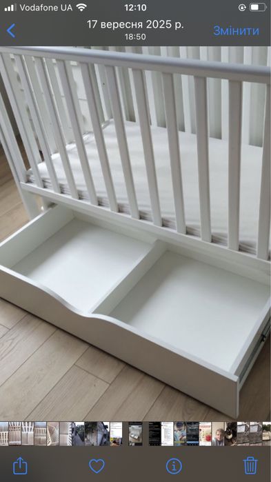 Дитяче ліжко з шухлядкою.