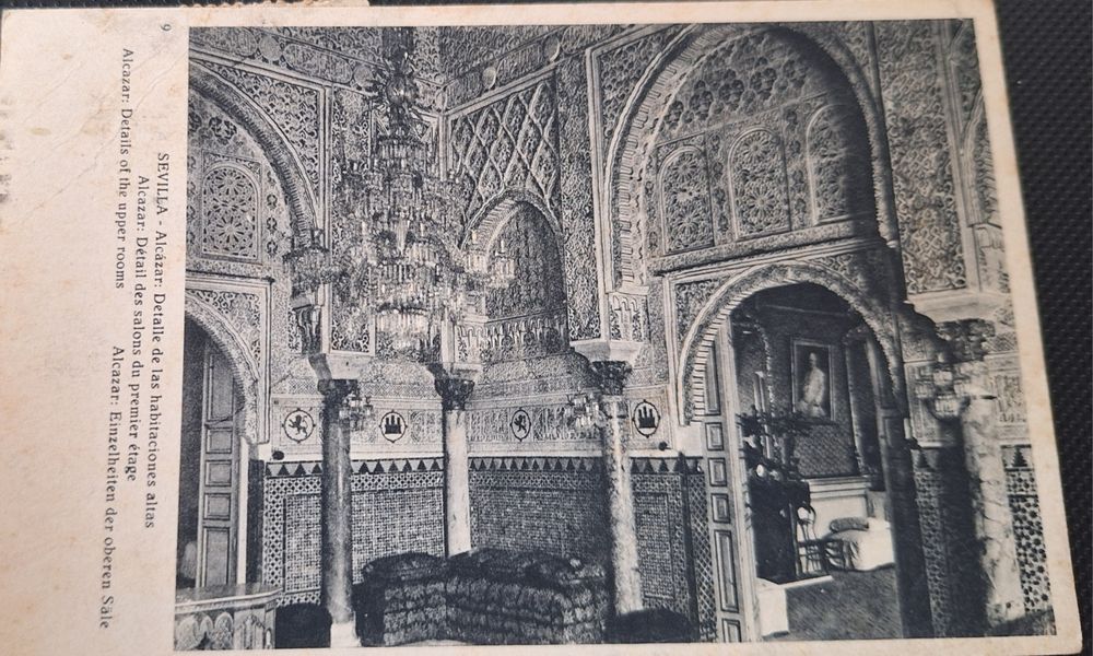 Postais espanhóis antigos anos 30 e 40 de Sevilha selados e circulados