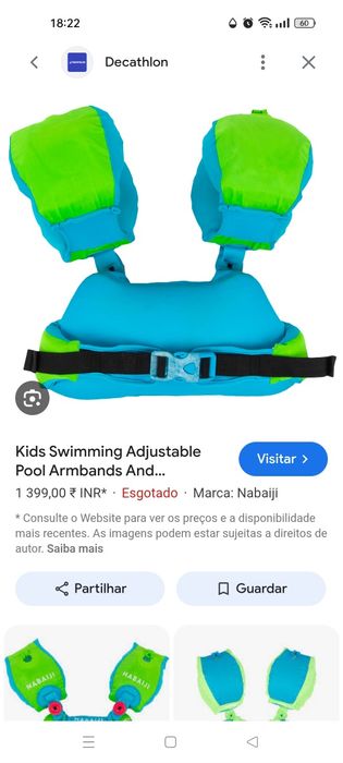 Braçadeiras e colete para bebes