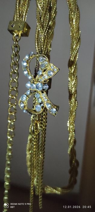 Пояс -ремень женский металлический плетёный под золото